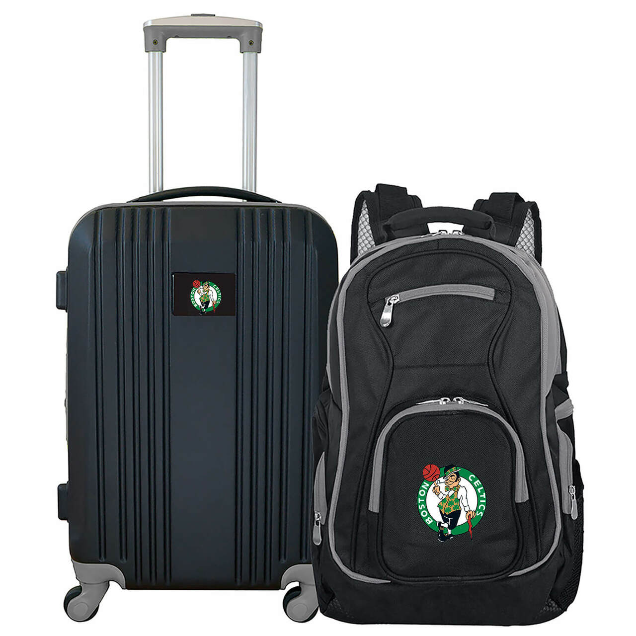 Boston Celtics 2 Piece Premium Colored Trim Backpack and Luggage Set