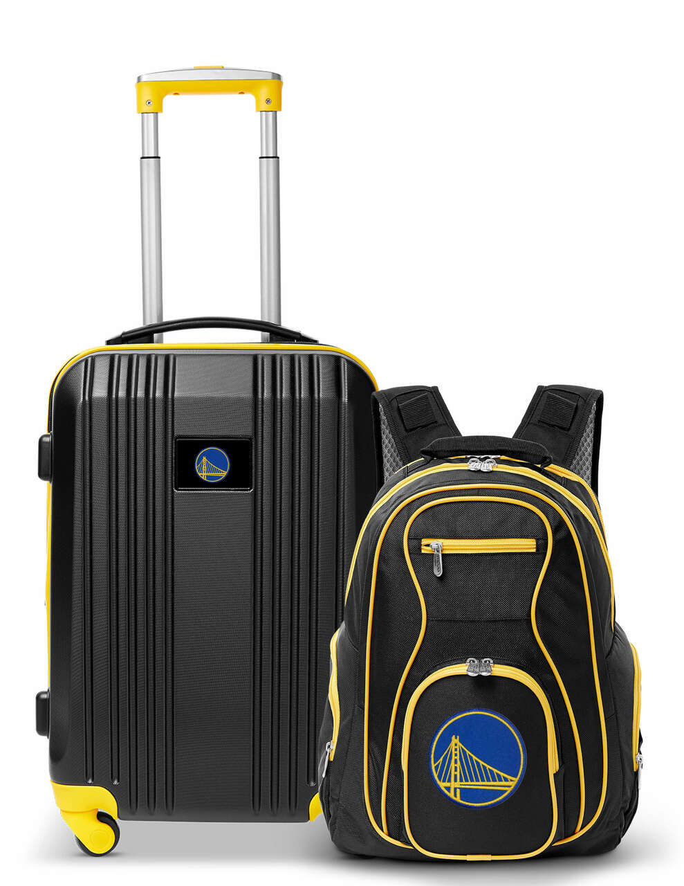 Golden State Warriors 2 Piece Premium Colored Trim Backpack and Luggage Set