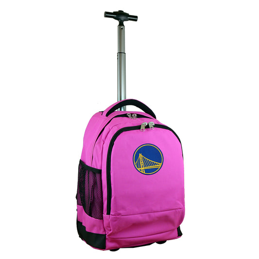 Golden State Warriors Premium Wheeled Backpack in Pink