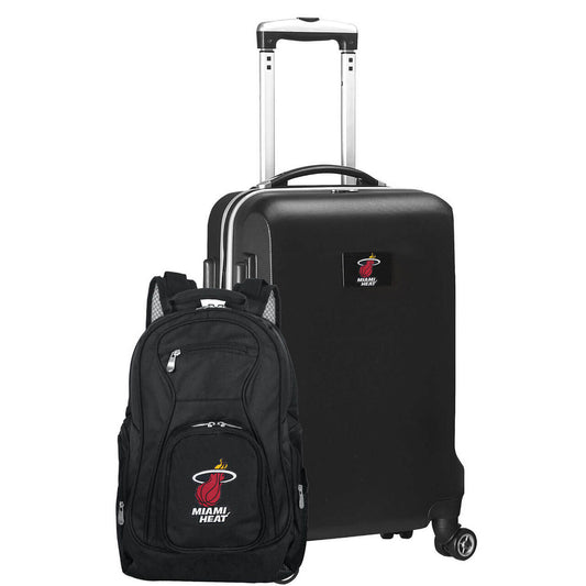 Miami Heat Deluxe 2-Piece Backpack and Carry on Set in Black