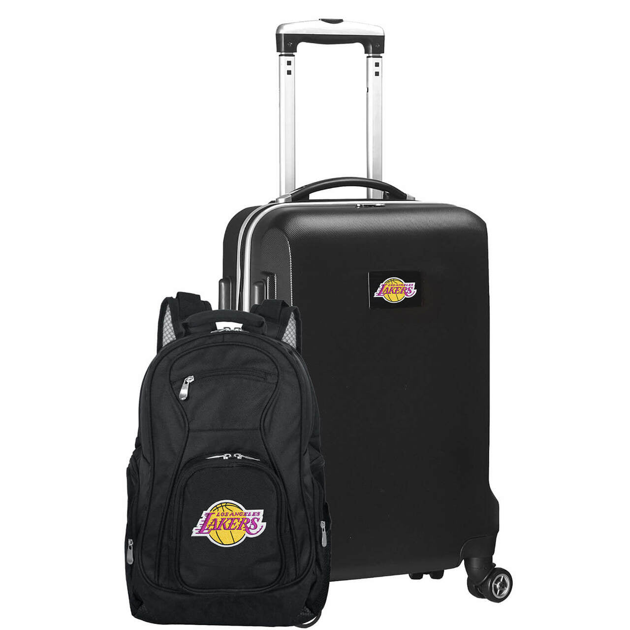 LA Lakers Deluxe 2-Piece Backpack and Carry on Set in Black