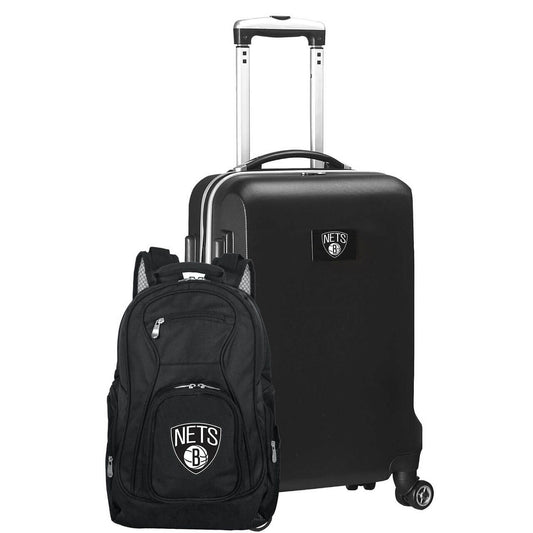 Brooklyn Nets Deluxe 2-Piece Backpack and Carry on Set in Black