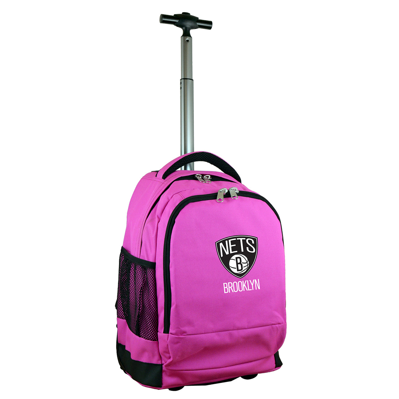 Brooklyn Nets Premium Wheeled Backpack in Pink