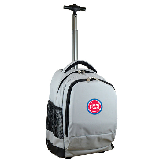 Detroit Pistons Premium Wheeled Backpack in Grey