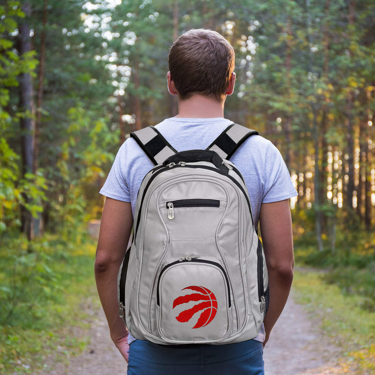 Toronto Raptors Laptop Backpack in Gray