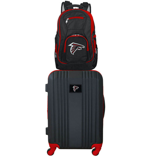 Atlanta Falcons 2 Piece Premium Colored Trim Backpack and Luggage Set