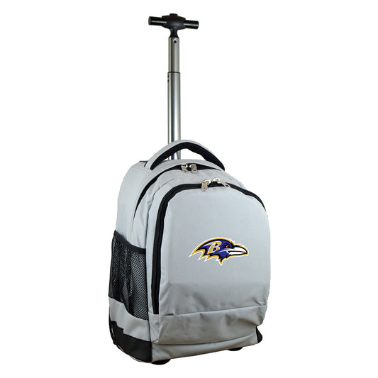 Baltimore Ravens Premium Wheeled Backpack in Grey