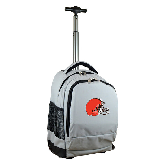 Cleveland Browns Premium Wheeled Backpack in Grey