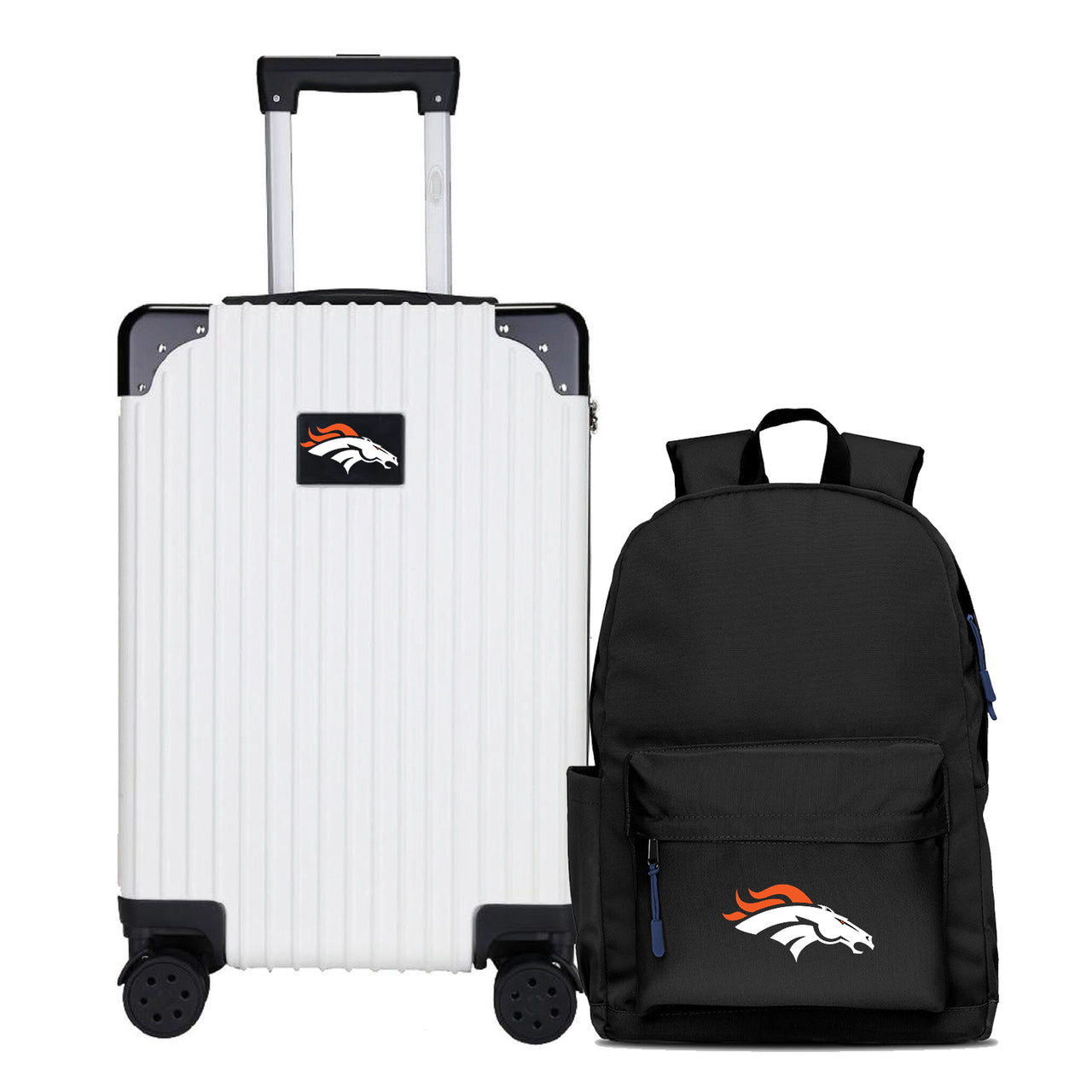 Denver Broncos Carry-On Hardcase Spinner Luggage and Backpack Set