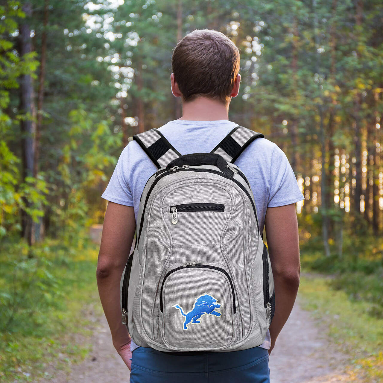 Lions | Detroit Lions Backpack Laptop Backpack- Gray