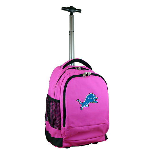 Detroit Lions Premium Wheeled Backpack in Pink