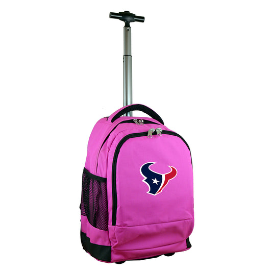 Houston Texans Premium Wheeled Backpack in Pink