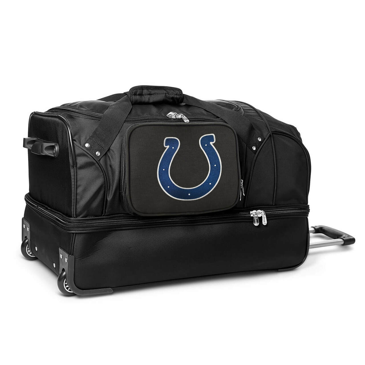 Indianapolis Colts 27" Black Rolling Drop Bottom Duffel