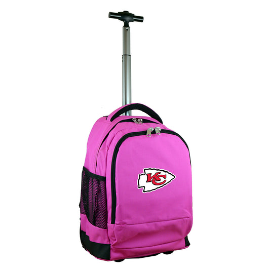 Kansas City Chiefs Premium Wheeled Backpack in Pink