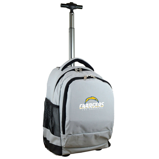 Los Angeles Chargers Wheeled Premium Backpack in Gray