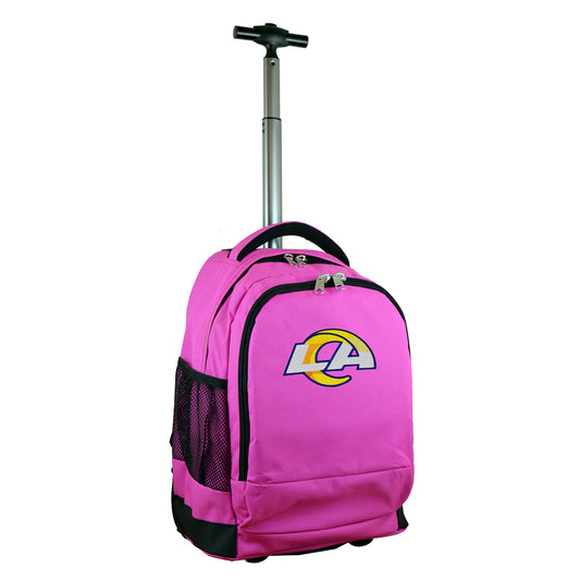 Los Angeles Rams Premium Wheeled Backpack in Pink