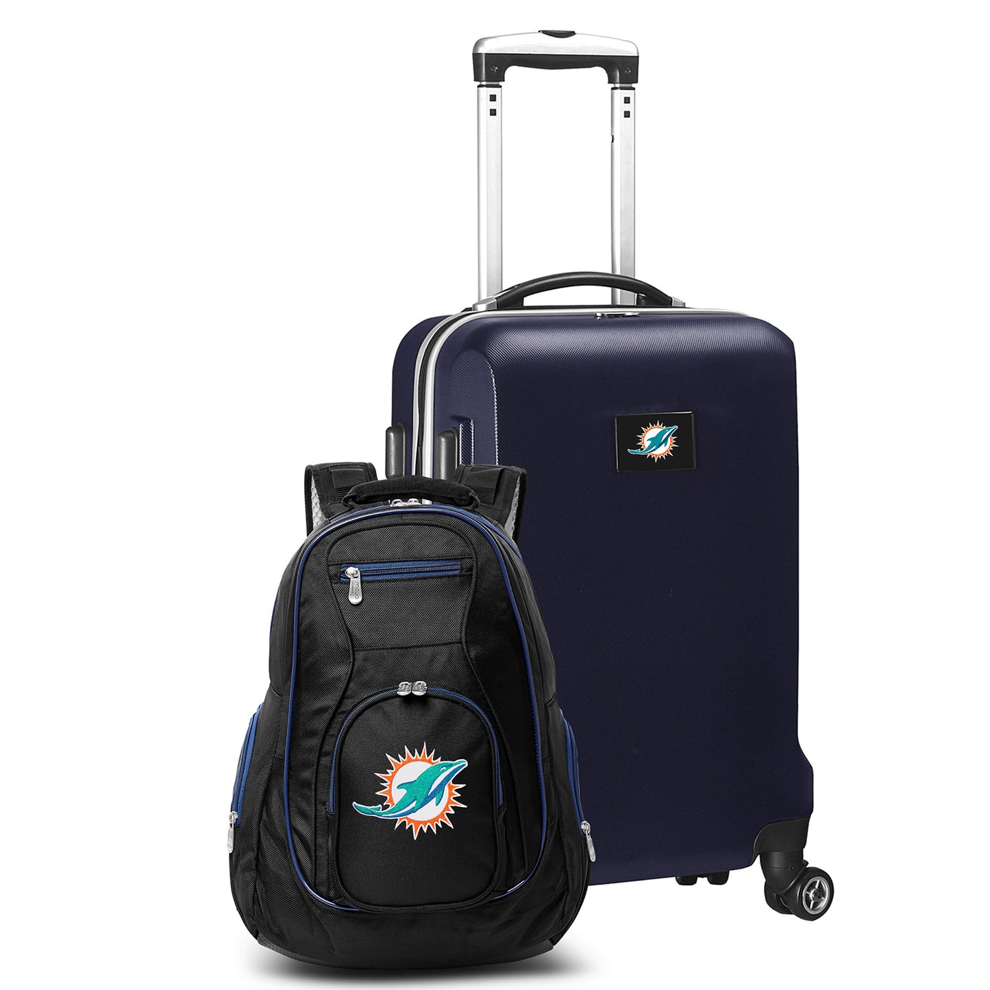 Miami Dolphins Deluxe 2-Piece Backpack and Carry on Set