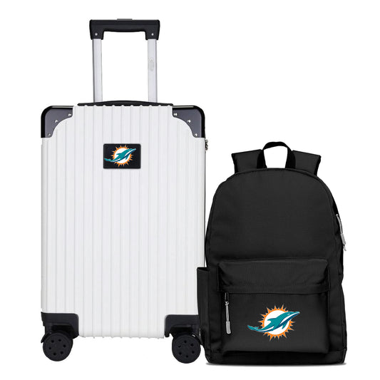 Miami Dolphins Carry-On Hardcase Spinner Luggage and Backpack Set