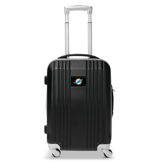 Dolphins Carry On Spinner Luggage | Miami Dolphins Hardcase Two-Tone Luggage Carry-on Spinner in Black