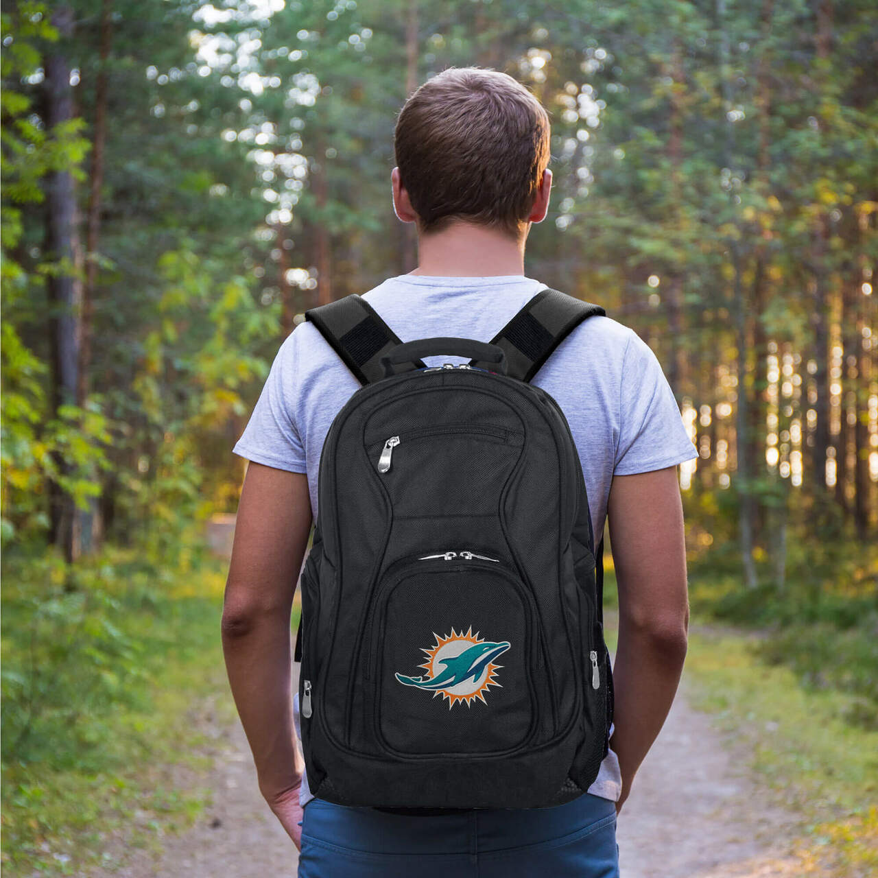 Miami Dolphins Backpack | Miami Dolphins Laptop Backpack- Black