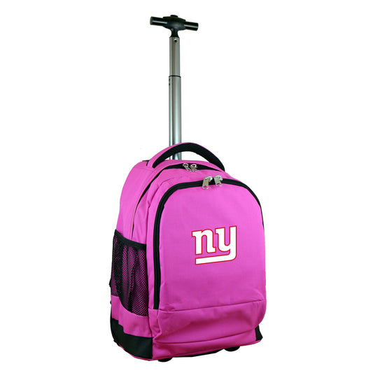 New York Giants Premium Wheeled Backpack in Pink