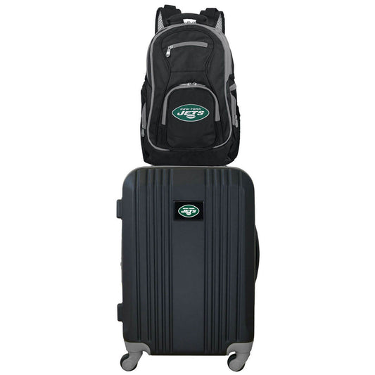 New York Jets 2 Piece Premium Colored Trim Backpack and Luggage Set