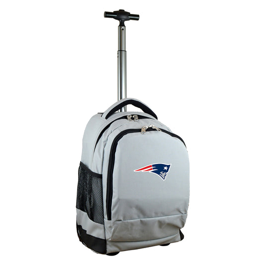 New England Patriots Premium Wheeled Backpack in Grey