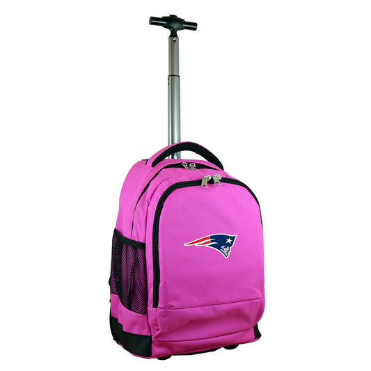 New England Patriots Premium Wheeled Backpack in Pink