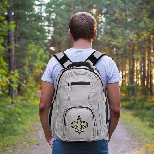 Saints Backpack | New Orleans Saints Laptop Backpack- Gray