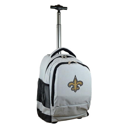 New Orleans Saints Premium Wheeled Backpack in Grey