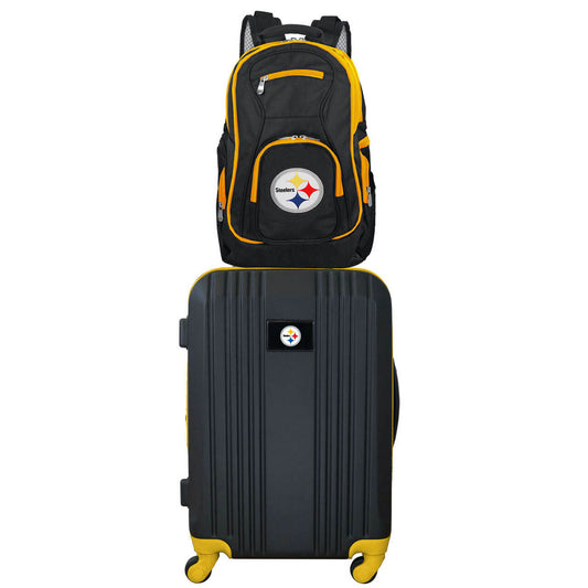 Pittsburgh Steelers 2 Piece Premium Colored Trim Backpack and Luggage Set