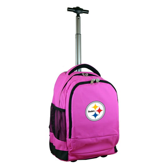 Pittsburgh Steelers Premium Wheeled Backpack in Pink