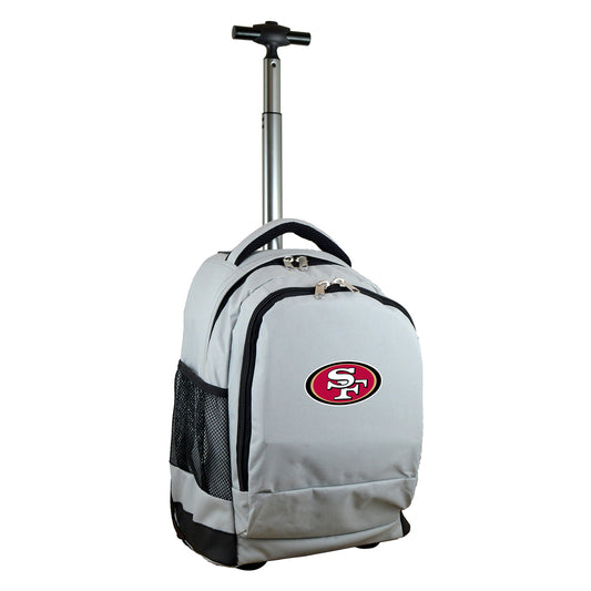San Francisco 49ers Premium Wheeled Backpack in Grey