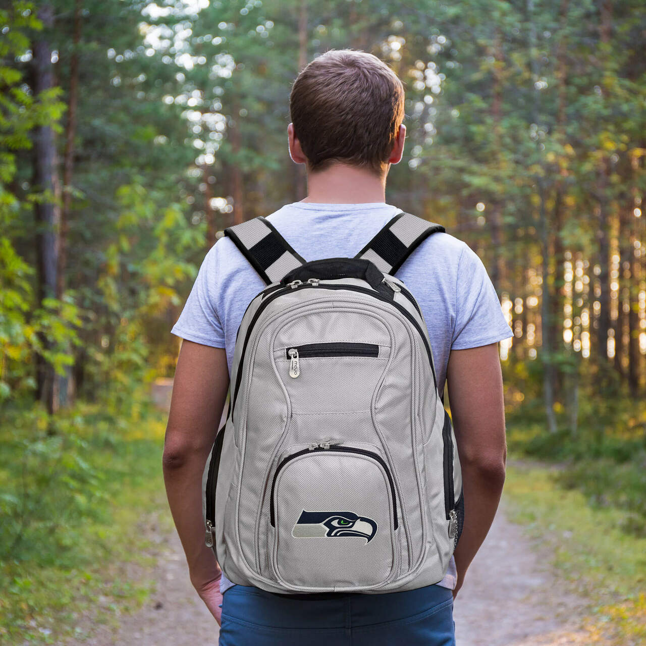 Seahawks Backpack | Seattle Seahawks Laptop Backpack- Gray