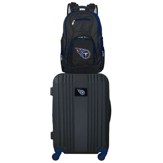 Tennessee Titans 2 Piece Premium Colored Trim Backpack and Luggage Set