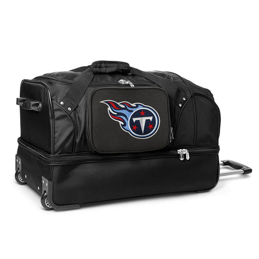 Tennessee Titans 27" Black Rolling Drop Bottom Duffel