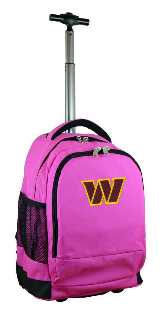 Washington Commanders Premium Wheeled Backpack in Pink