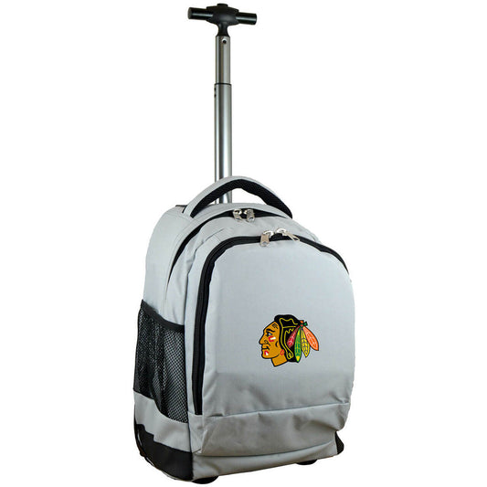 Chicago Blackhawks Premium Wheeled Backpack in Grey