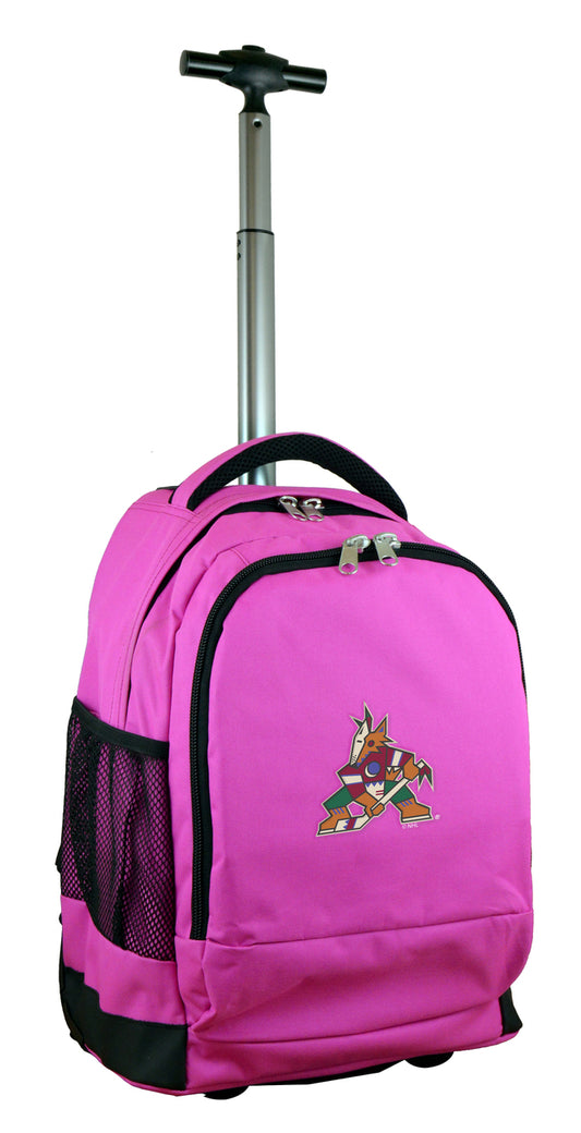 Phoenix Coyotes Premium Wheeled Backpack in Pink