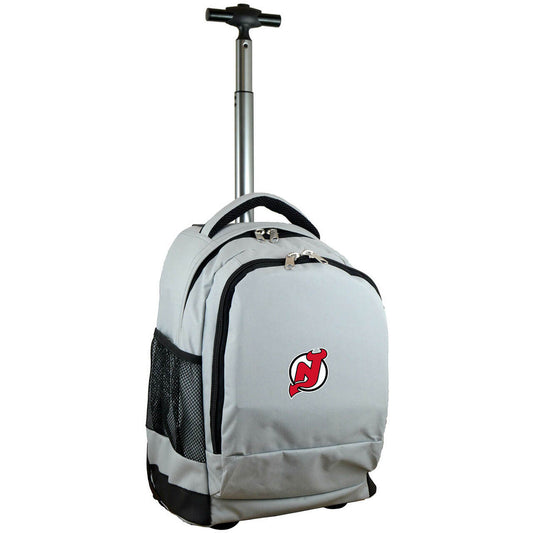 New Jersey Devils Premium Wheeled Backpack in Grey