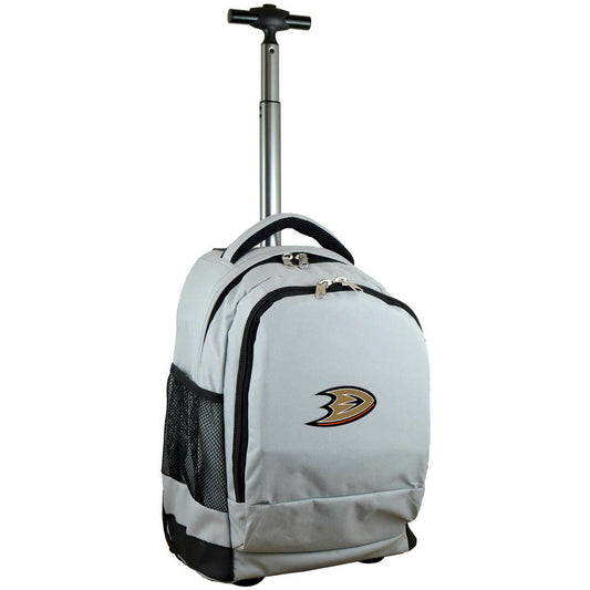 Anaheim Mighty Ducks Premium Wheeled Backpack in Grey