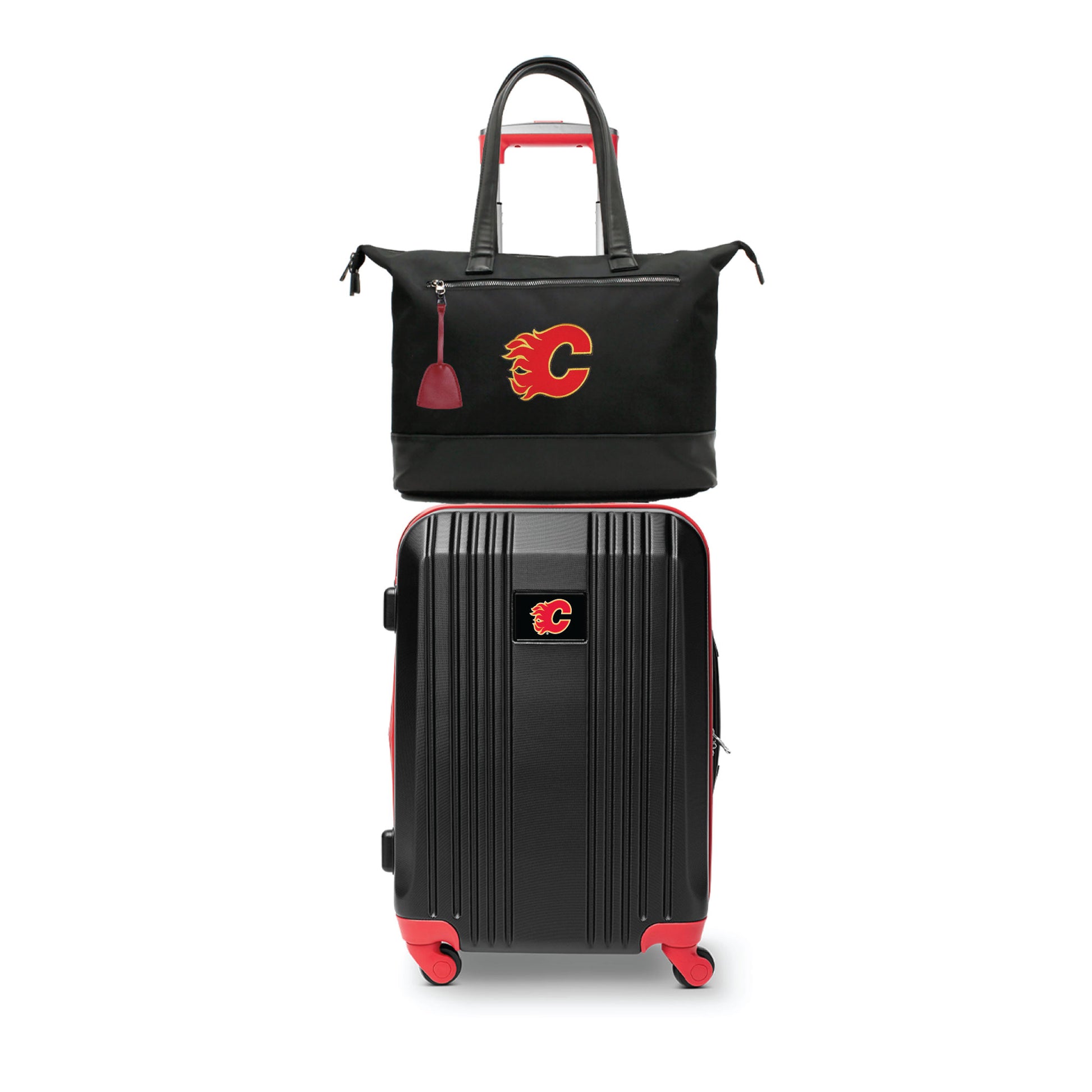 Calgary Flames Premium Laptop Tote Bag and Luggage Set