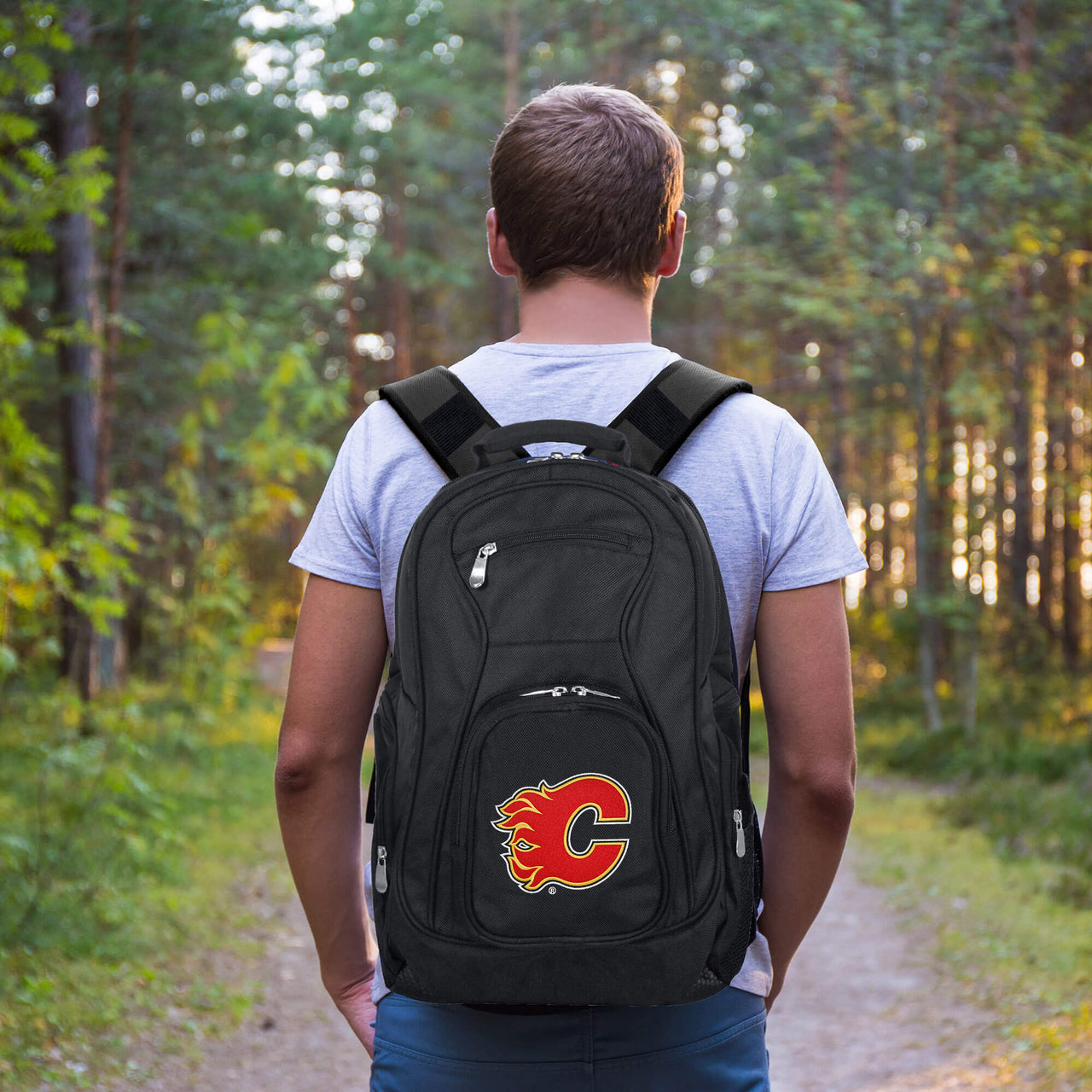 Calgary Flames Laptop Backpack Black