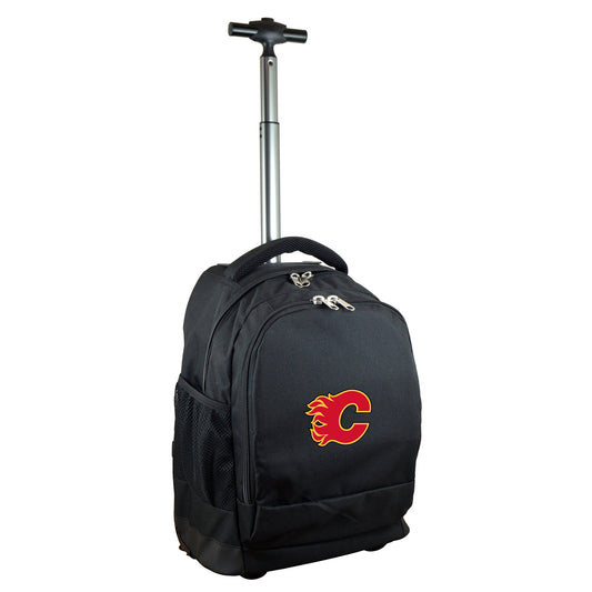 Calgary Flames Premium Wheeled Backpack in Black
