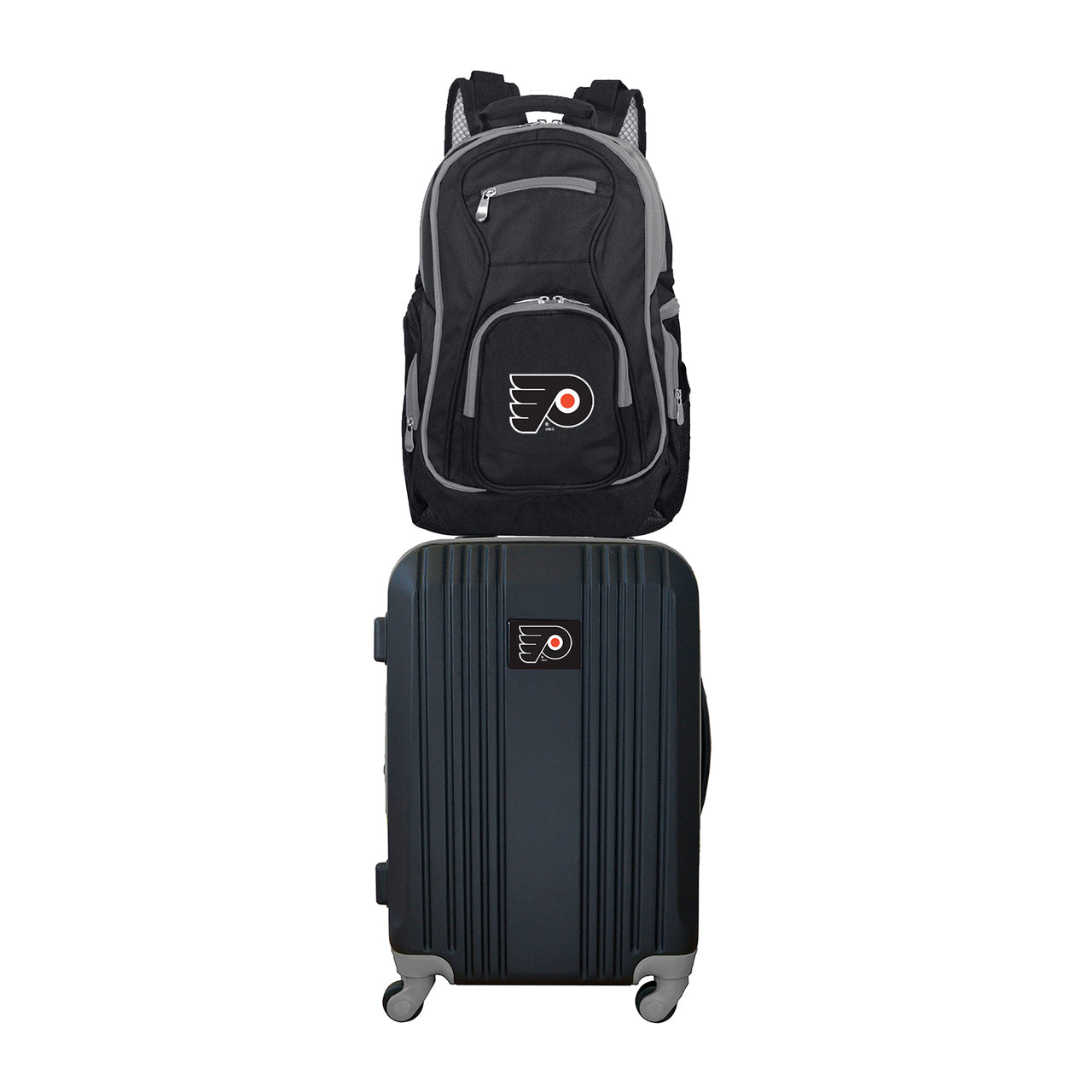 Philadelphia Flyers 2 Piece Premium Colored Trim Backpack and Luggage Set