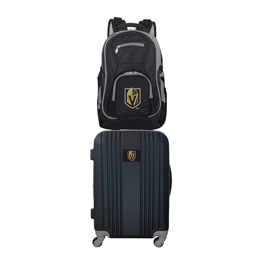Vegas Golden Knights 2 Piece Premium Colored Trim Backpack and Luggage Set