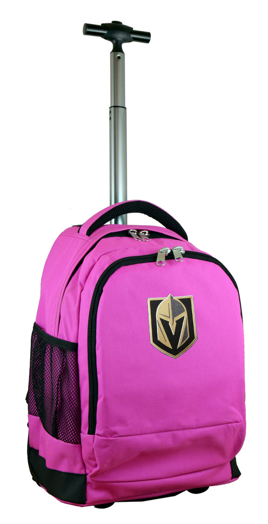 Vegas Golden Knights Wheeled Premium Backpack in Pink