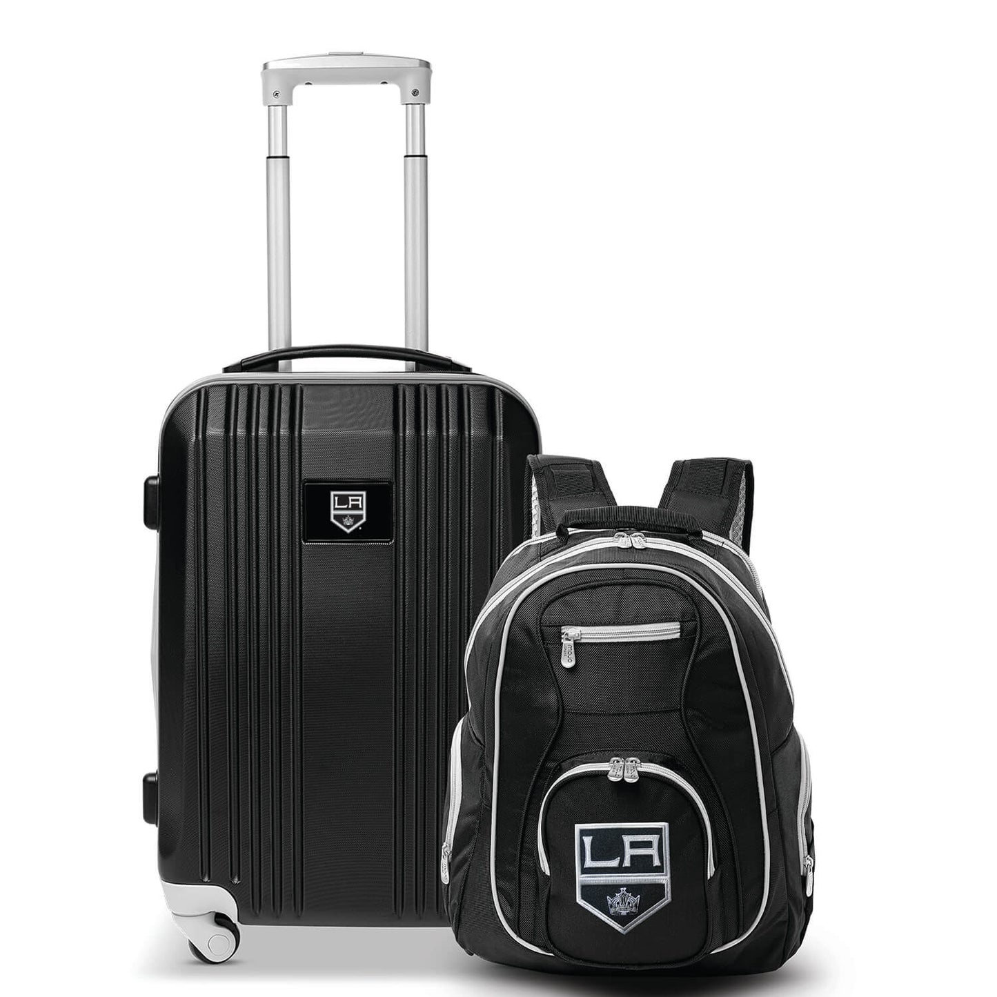 Los Angeles Kings 2 Piece Premium Colored Trim Backpack and Luggage Set