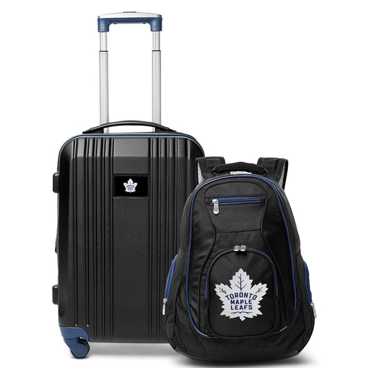 Toronto Maple Leafs 2 Piece Premium Colored Trim Backpack and Luggage Set