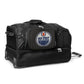 Edmonton Oilers 27" Black Rolling Drop Bottom Duffel